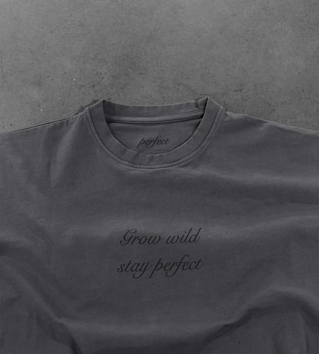 SMOKE GREY FLOWER TEE