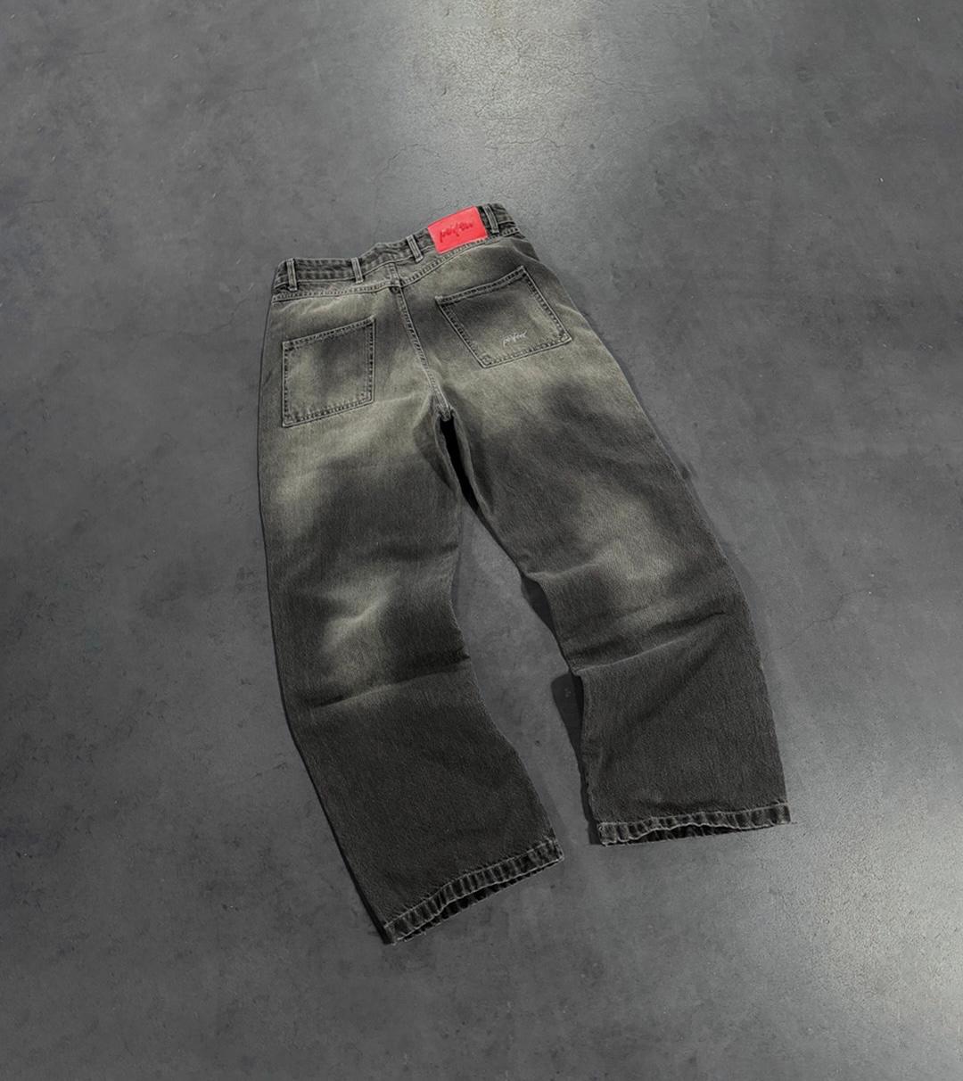 STORM GREY DOUBLE KNEE JEANS