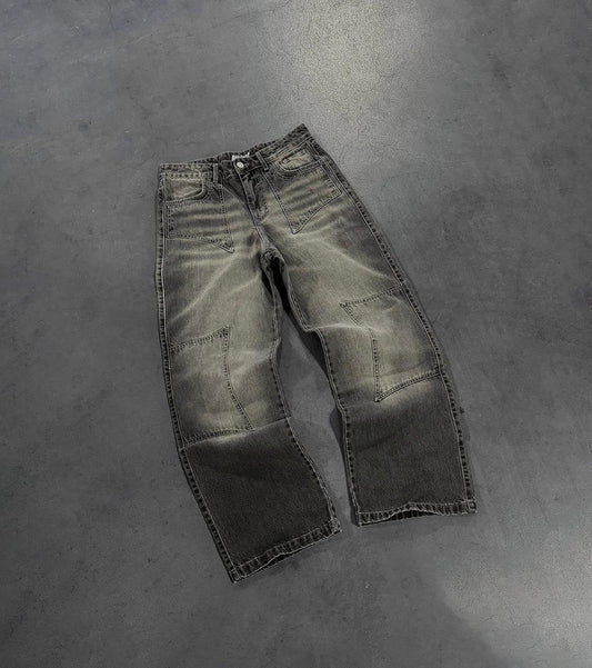 STORM GREY DOUBLE KNEE JEANS