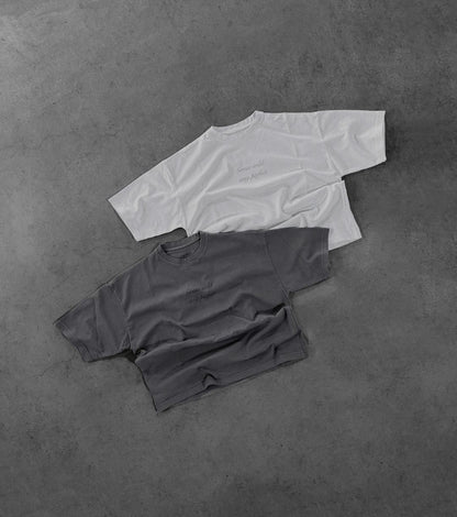 SMOKE GREY FLOWER TEE