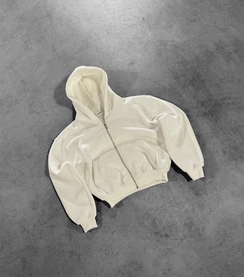 CREAM ZIP HOODIE