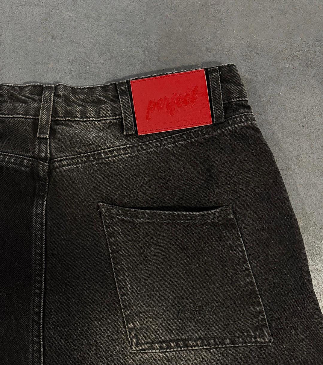 CARBON BLACK DOUBLE KNEE JORTS