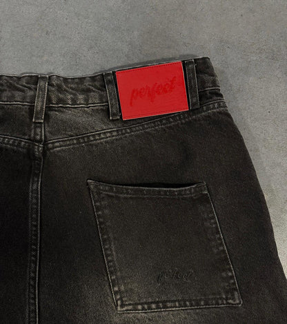 CARBON BLACK DOUBLE KNEE JORTS