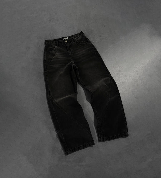 CARBON BLACK LINES DENIM JEANS