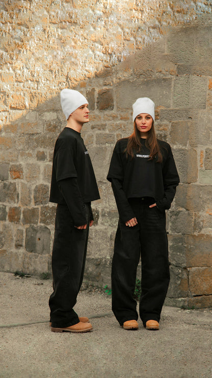 CARBON BLACK LINES DENIM JEANS