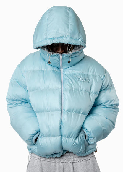 DOUBLE-SIDED PUFFER GREY/BLUE