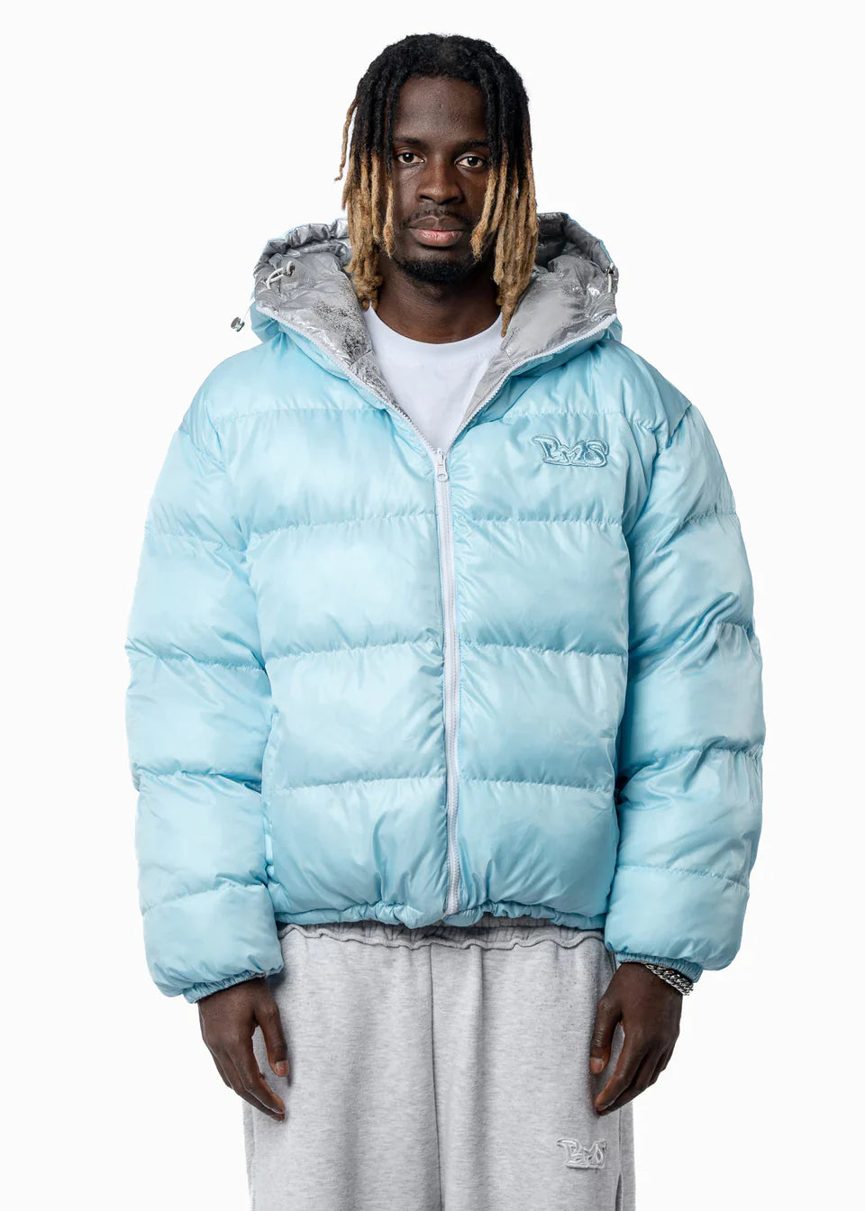 DOUBLE-SIDED PUFFER GREY/BLUE